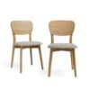 Set Of 2 Linden Contemporary Timber Back Dining Chair