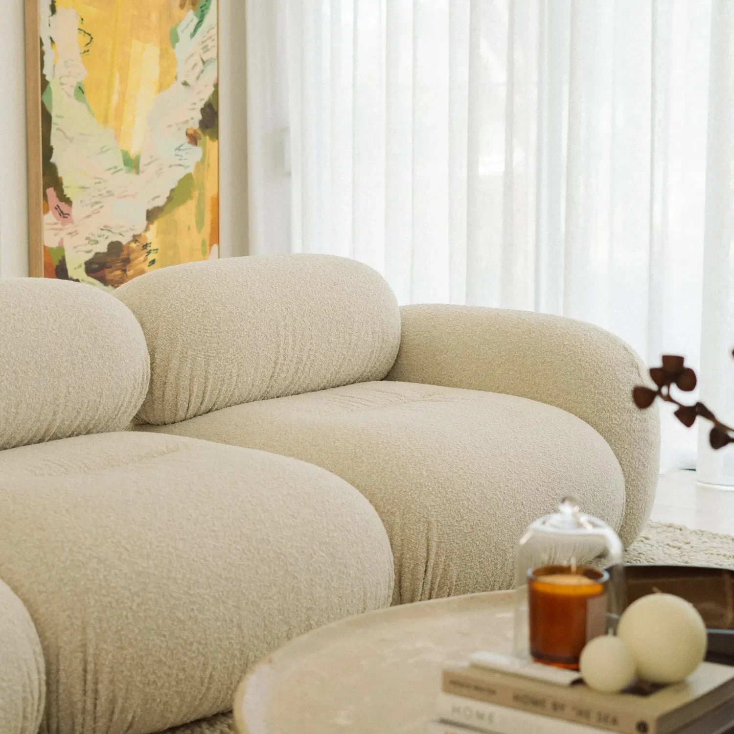 Ondo Right Hand Corner Module - Maya Cream Boucle - Image 7