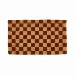 Checkers Door Mat - Tan