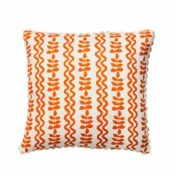 Ferns & Waves Cushion - Rust