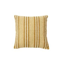 Boucle Trio Stripe Cushion - Ivory Sand