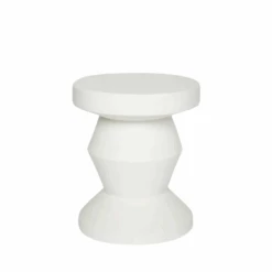 Pedestal Side Table - White