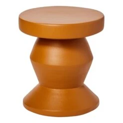 Pedestal Side Table - Tan