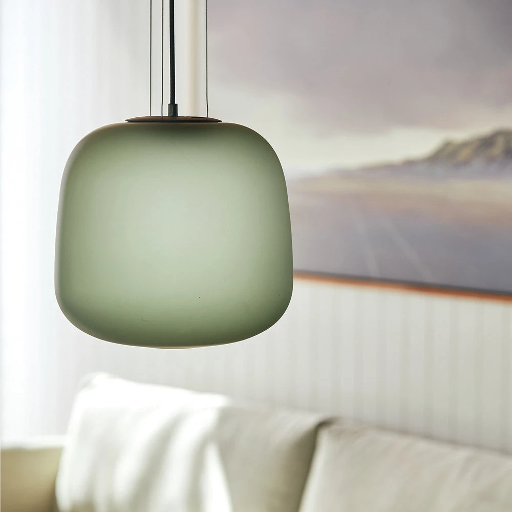 AB Large Pendant - Frosted Smoke Grey/Green - Image 2