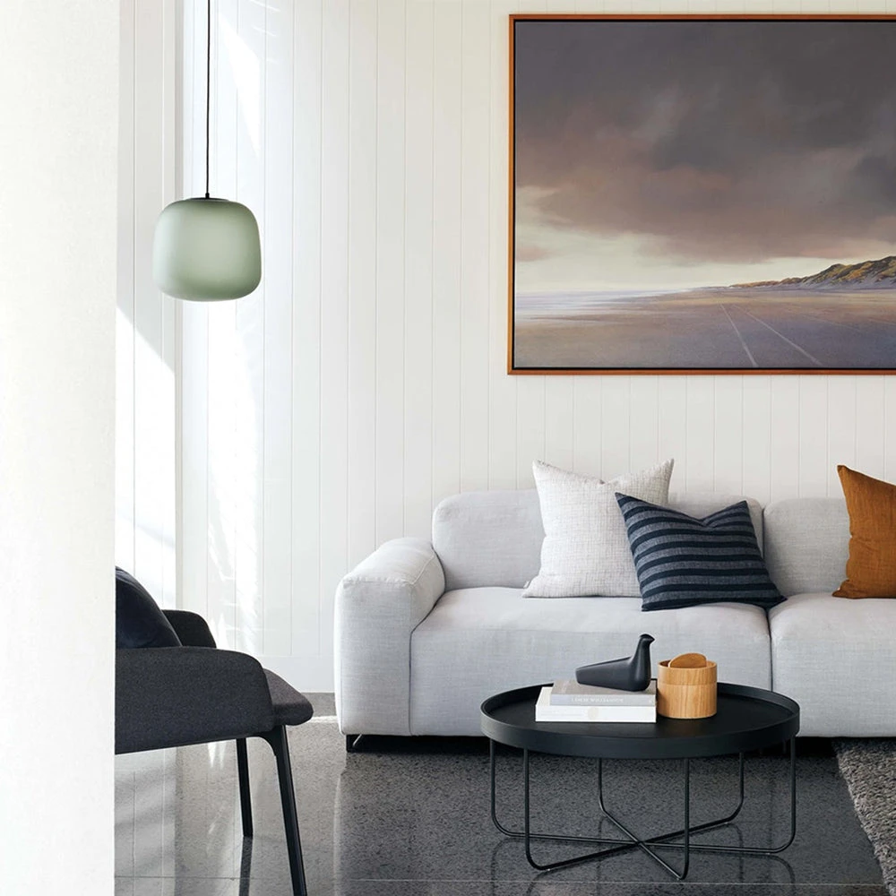 AB Large Pendant - Frosted Smoke Grey/Green - Image 4