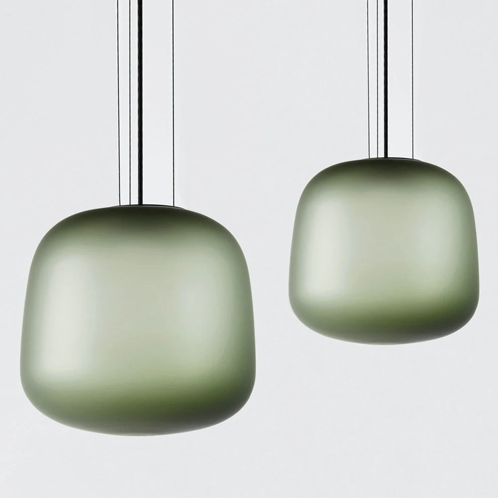 AB Large Pendant - Frosted Smoke Grey/Green - Image 3
