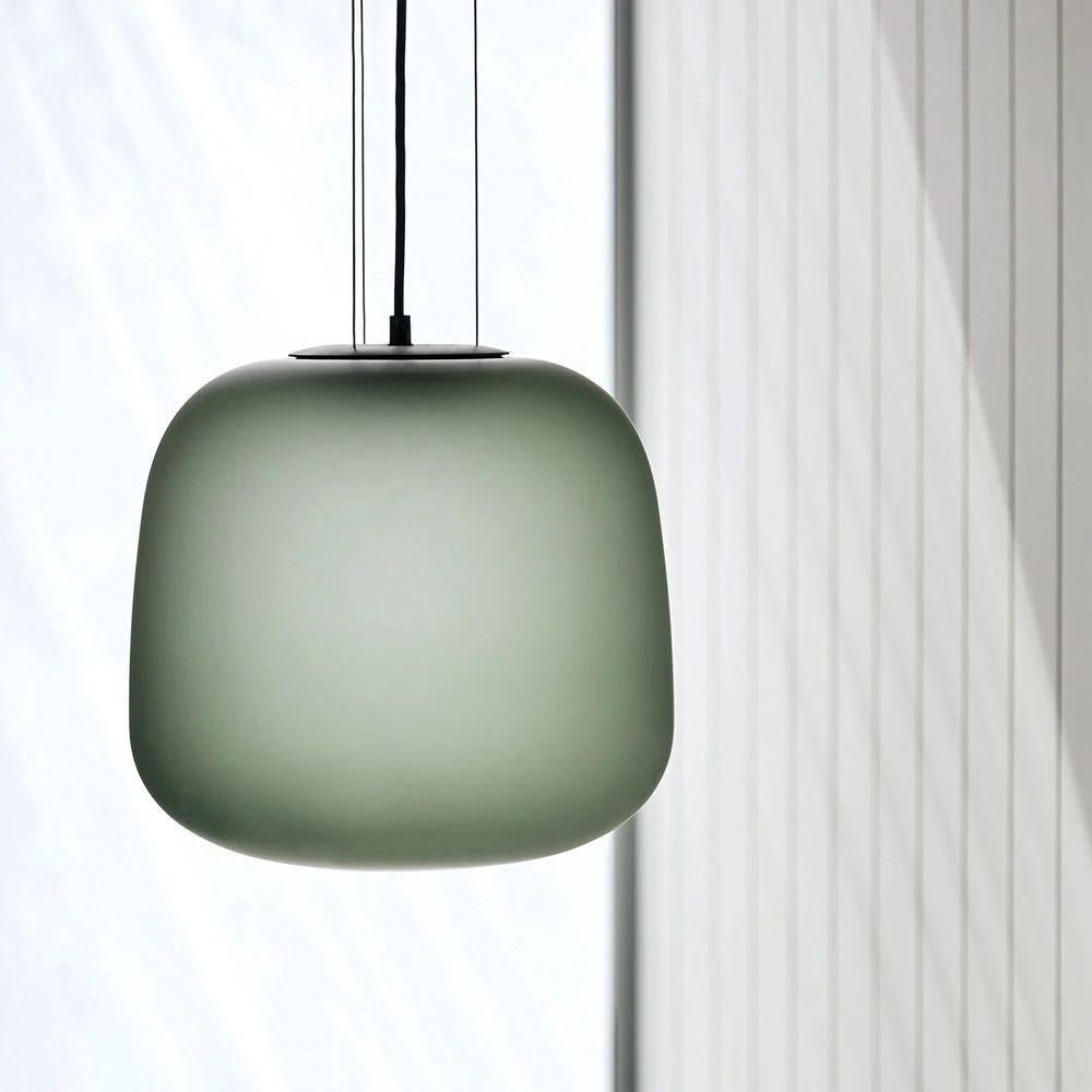 AB Small Pendant - Frosted Smoke Grey/Green - Image 3