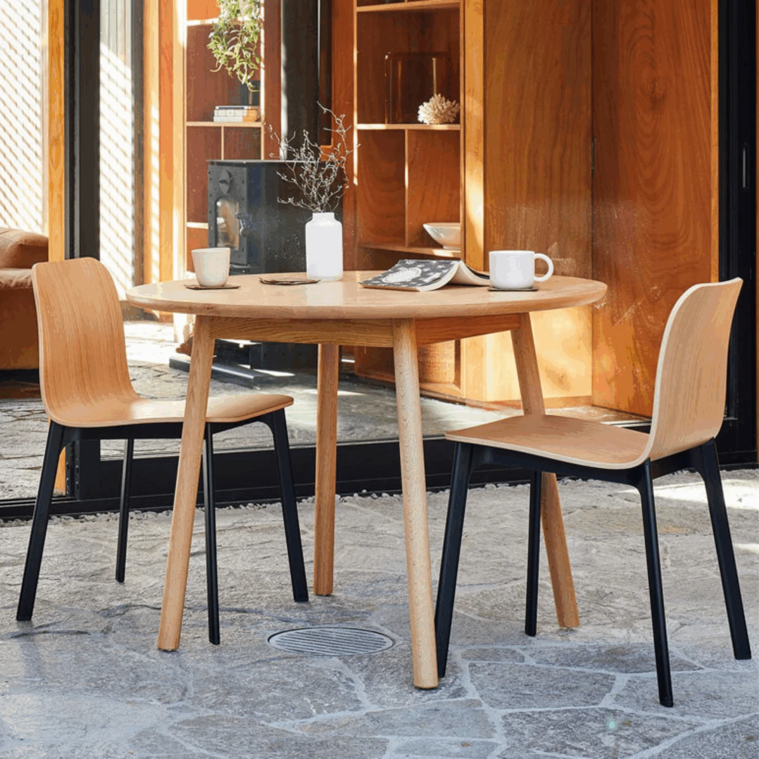 Radial Round Dining Table 100cm - Natural Oak - Image 3