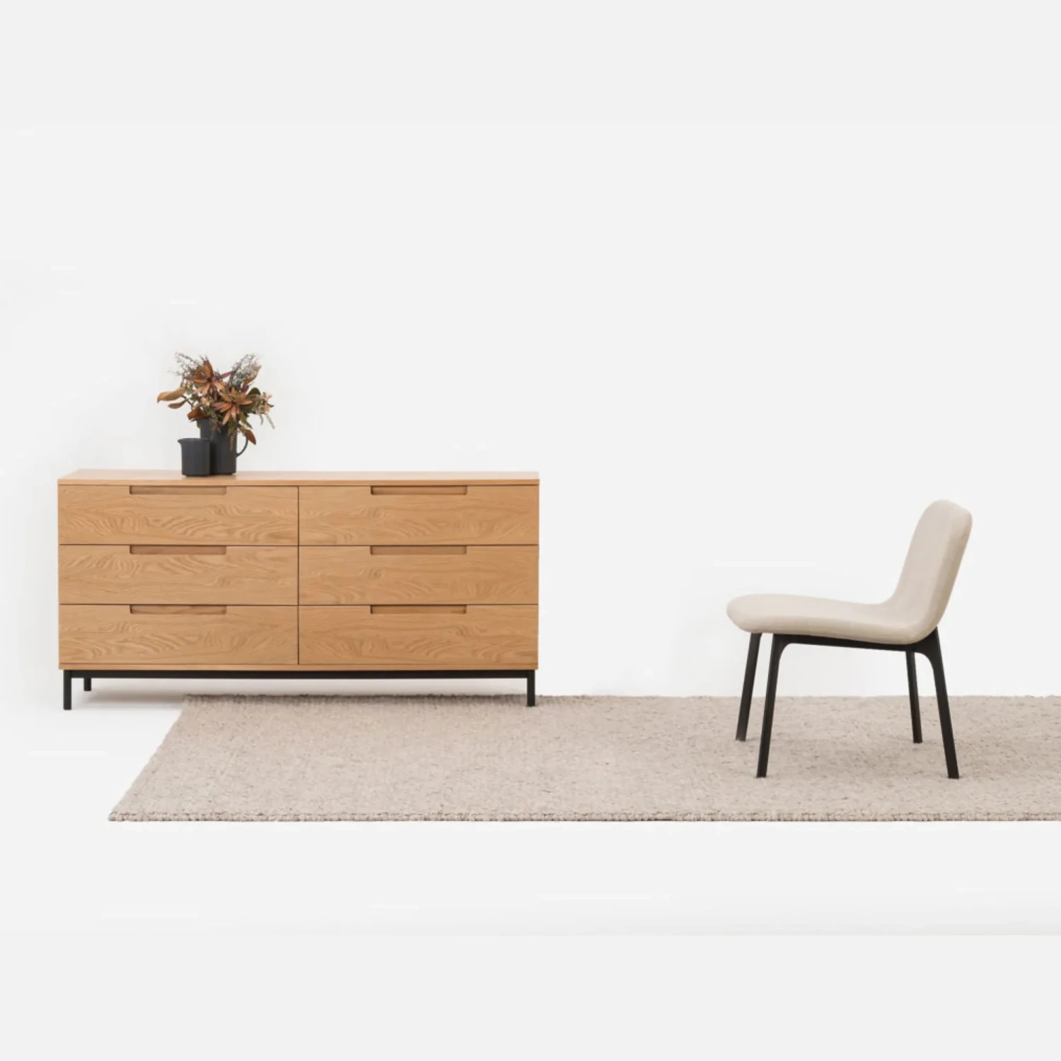 Bureau 6 Drawer Chest - Oak - Image 2