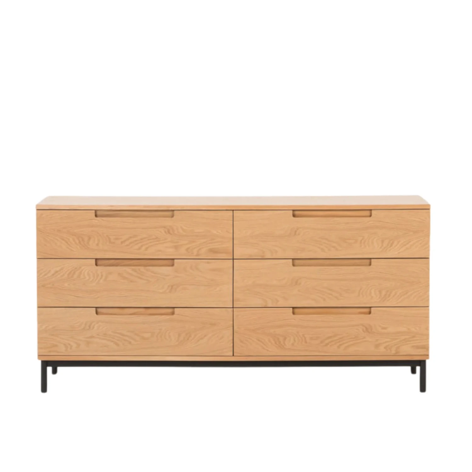 Bureau 6 Drawer Chest - Oak - Image 3