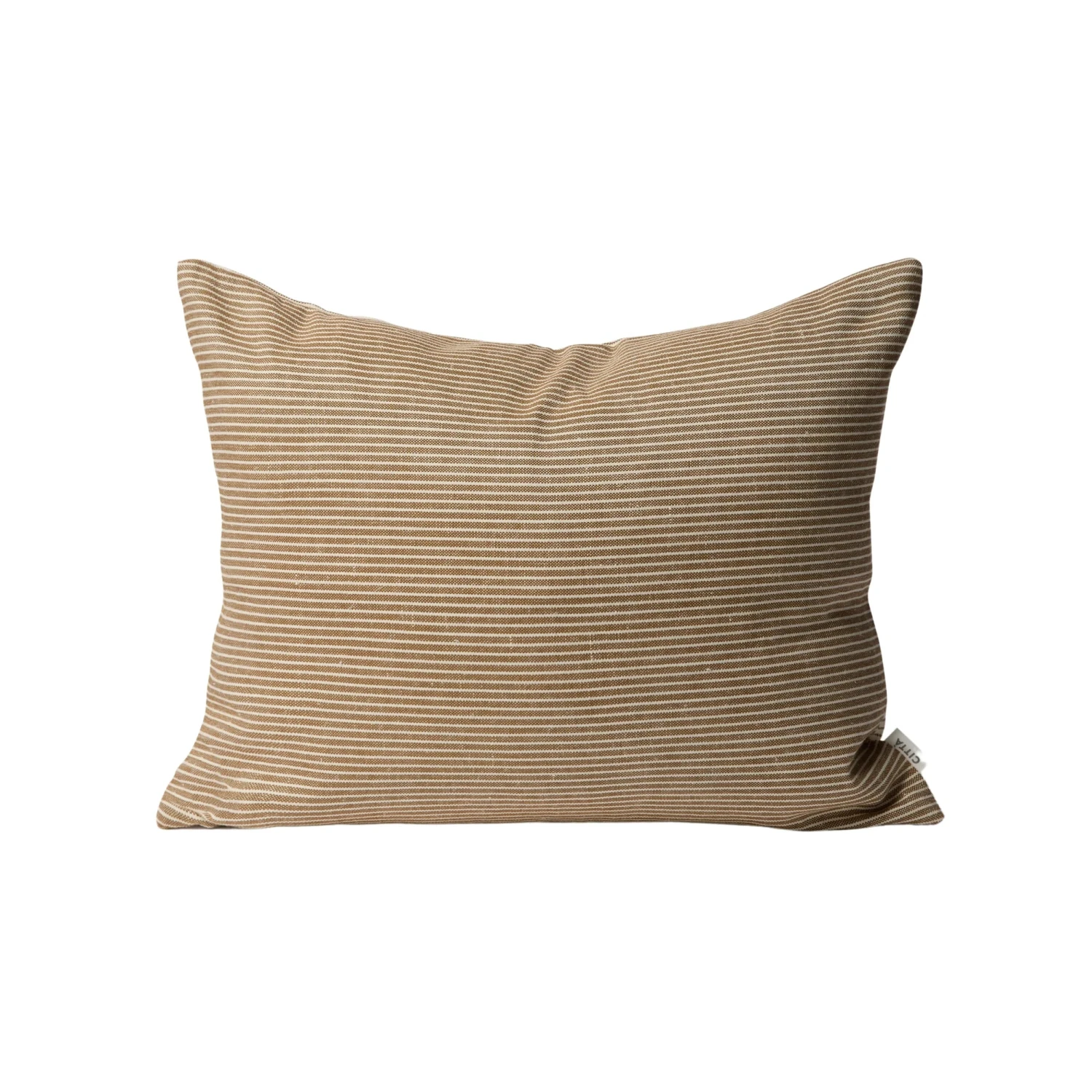 Reversible Pinstripe Cushion - Bronze/Coconut