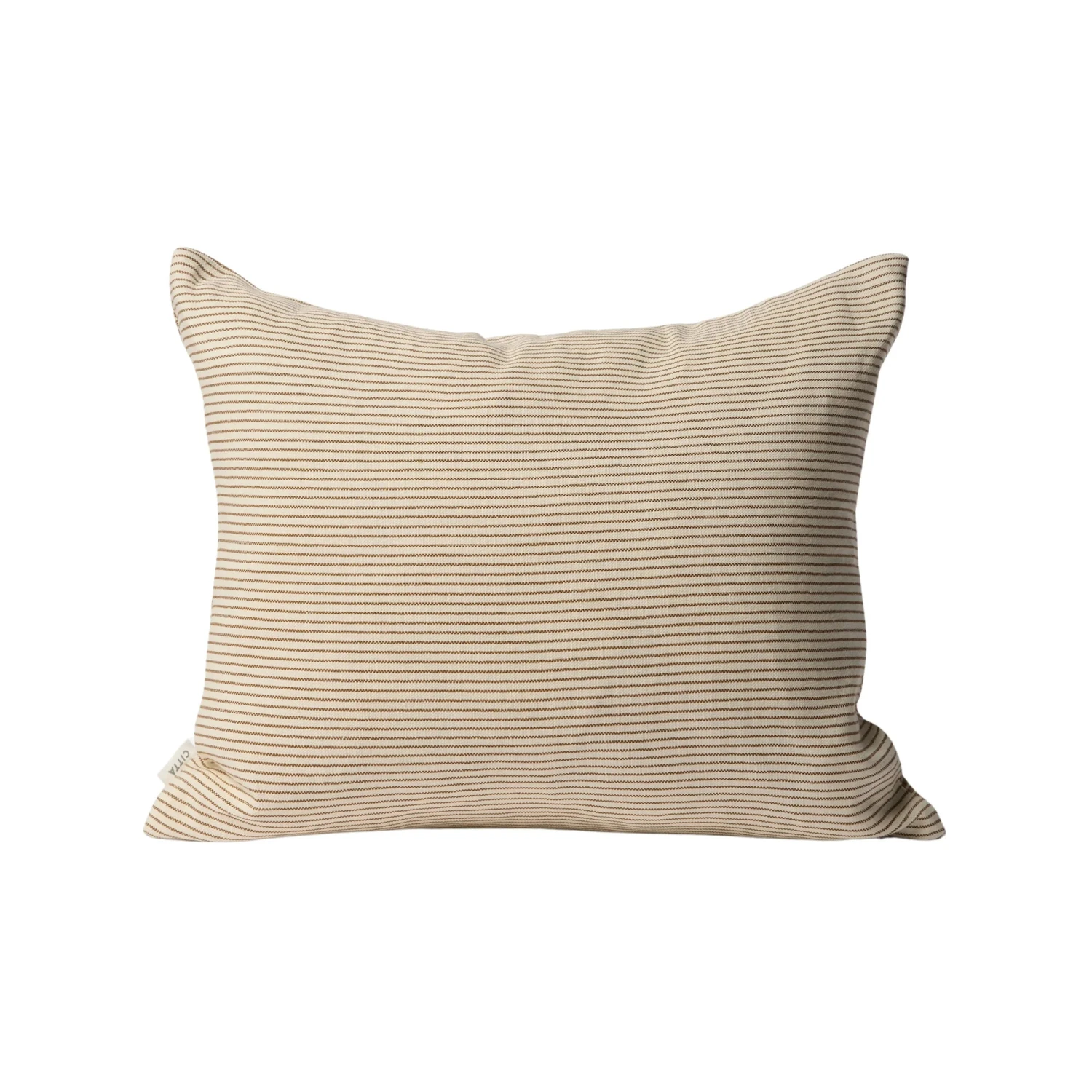 Reversible Pinstripe Cushion - Bronze/Coconut - Image 2