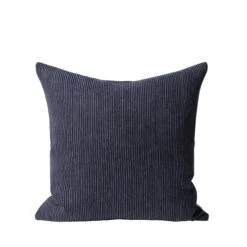 Fine Striped Linen Cushion - Night