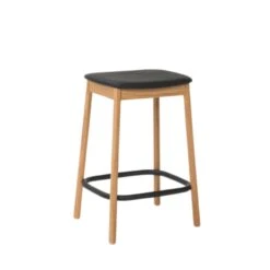 Radial Stool 65cm - Leather/Oak