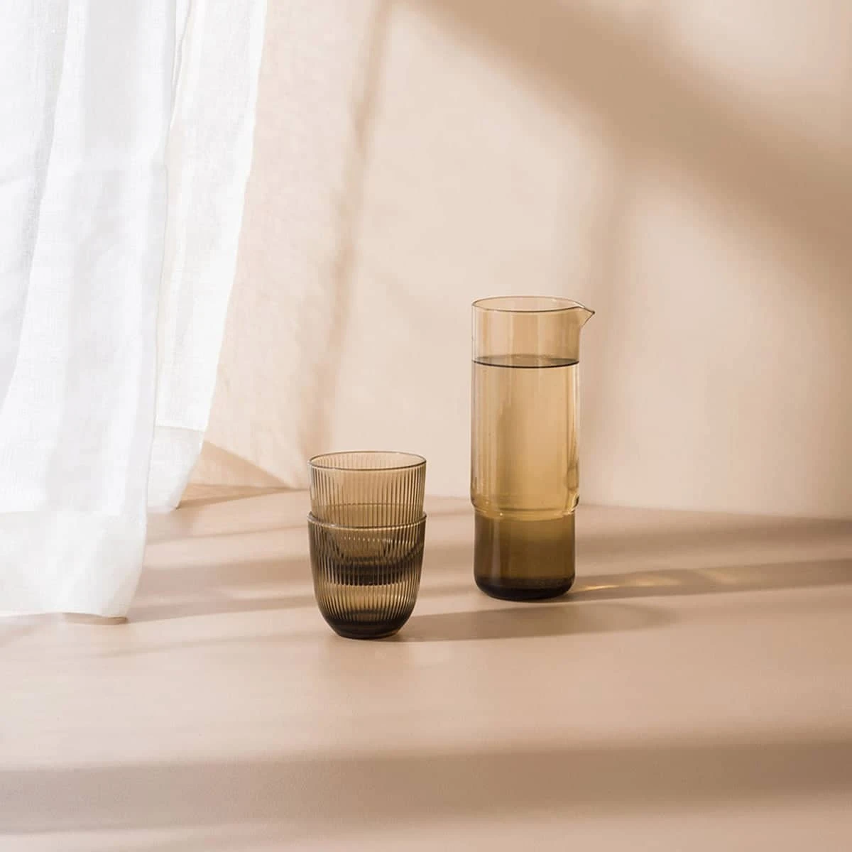 Rib Tumbler Smoke Brown - Set Of 6 - Image 6