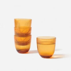Rib Tumbler Amber - Set Of 6