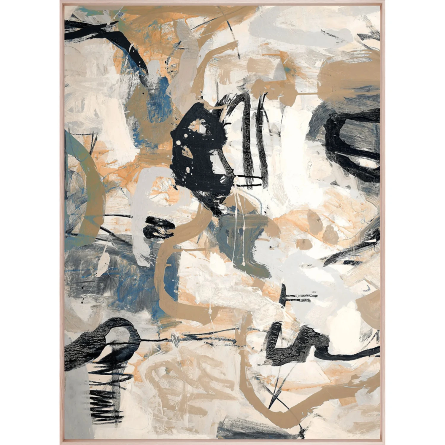 Darlana Abstract I Canvas Print 104.8cm X 145.8cm Oak Frame