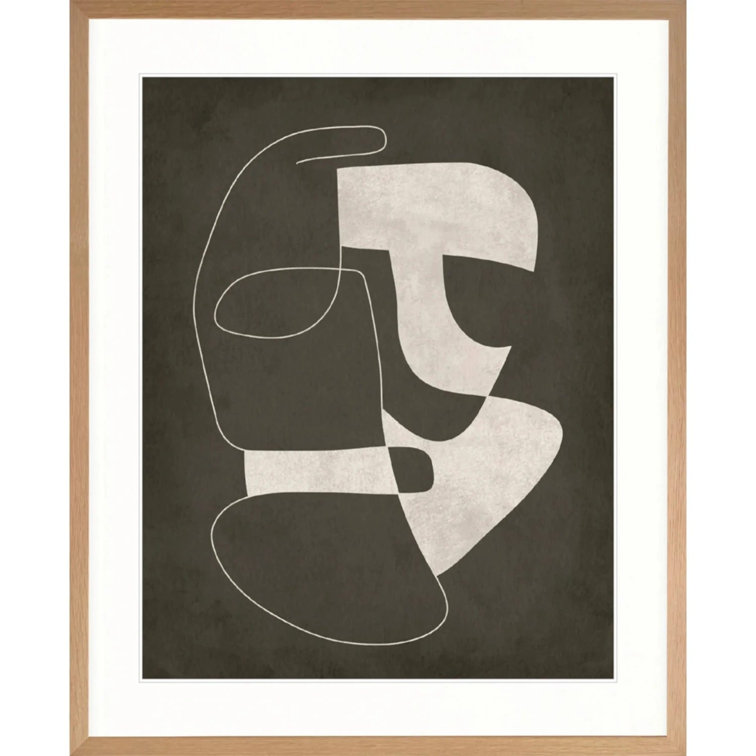 Pessoa Modern Print VII 87cm X 107.6cm Whitewash Oak Frame