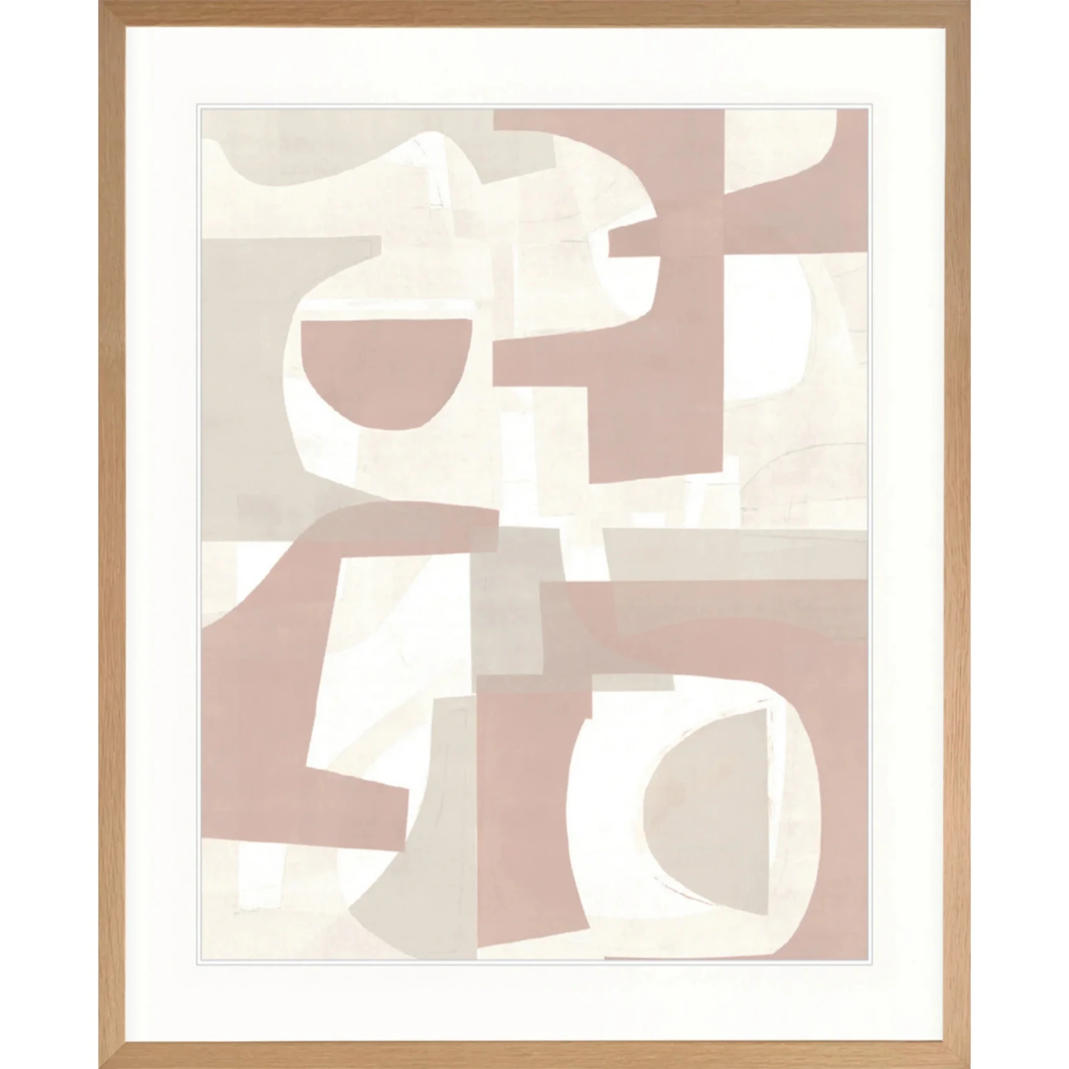 Desert Moon IV Print 63cm X 82cm Whitewash Oak Frame