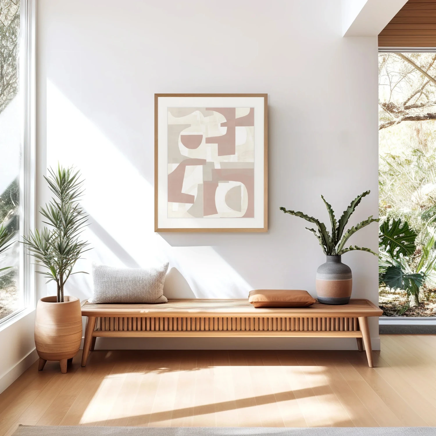 Desert Moon IV Print 63cm X 82cm Whitewash Oak Frame - Image 2