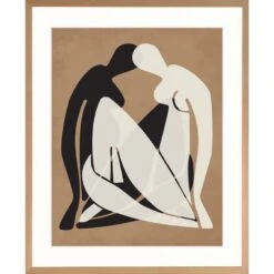 Amoureux Silhouette II Print 87cm X 107.6cm Whitewash Oak Frame