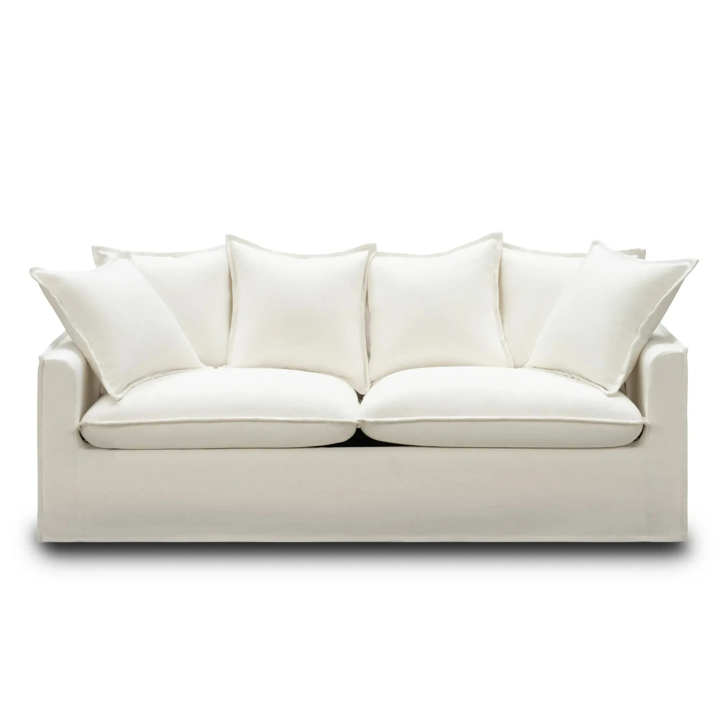Juno Slipcover 3 Seater Sofa Bed - Luna Ivory - Image 2