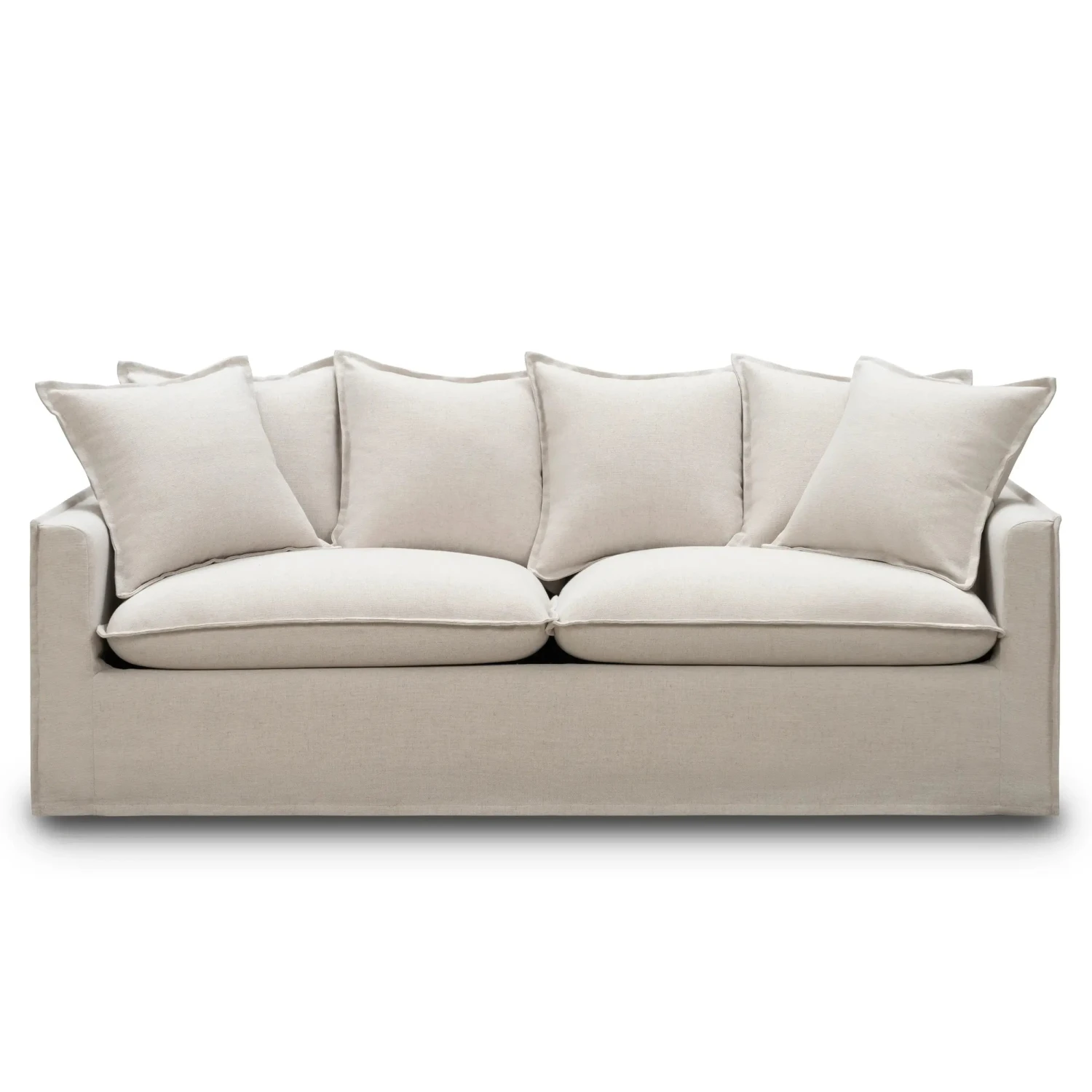 Juno Slipcover 3 Seater Sofa Bed - Luna Oatmeal - Image 2