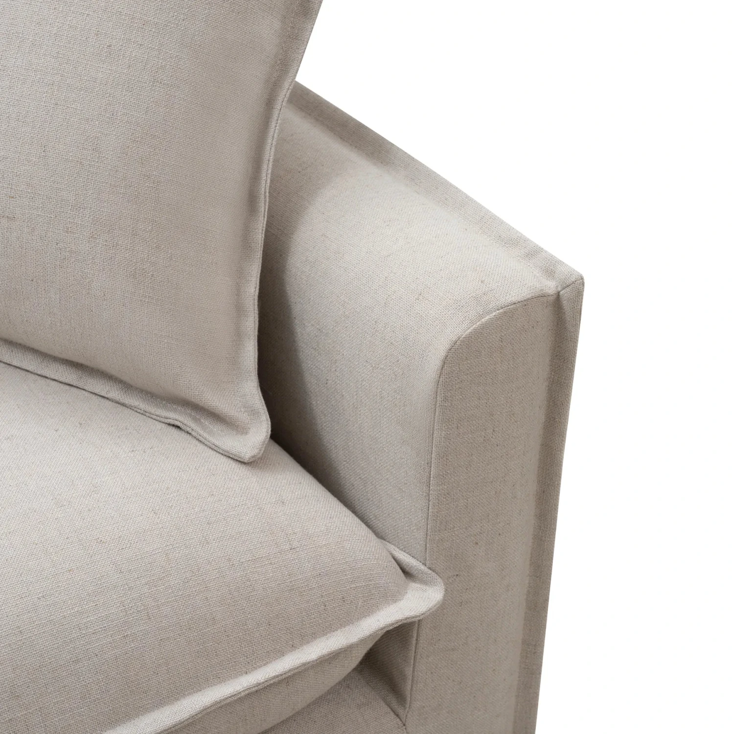 Juno Slipcover 4 Seater LHF Chaise Sofa - Luna Oatmeal - Image 4