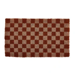 Checkers Door Mat - Terracotta