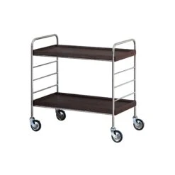 Flowing 2 Shelf Trolley - Brown/Black