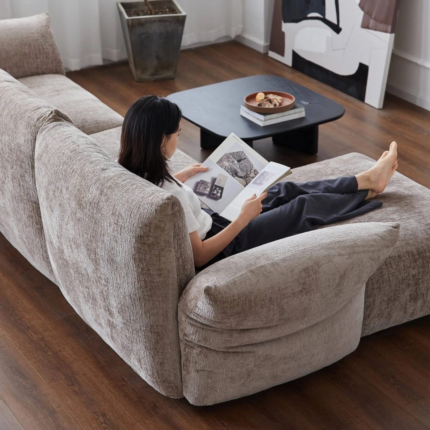 Puff Left Hand Chaise Sofa - Solo Falcon - Image 6