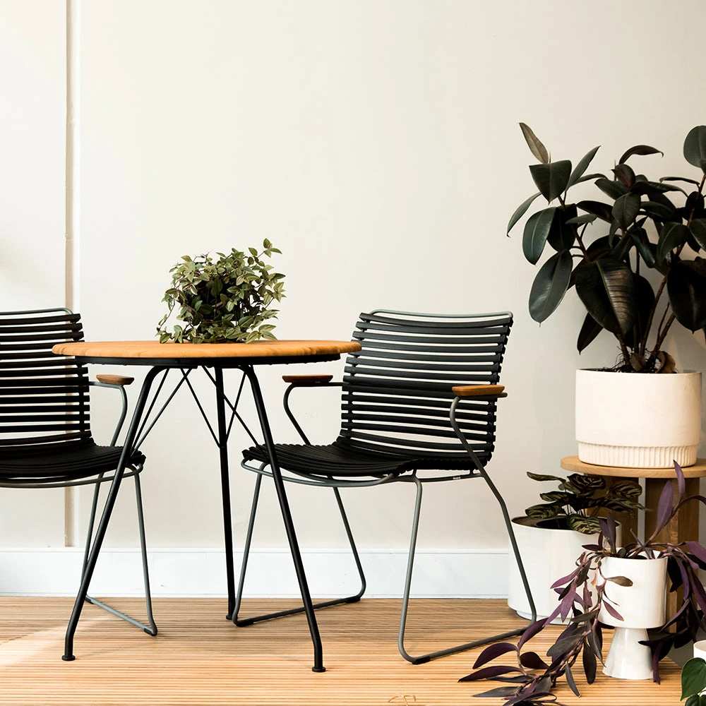 Click Outdoor Dining Chair W Armrest - Black - Image 5