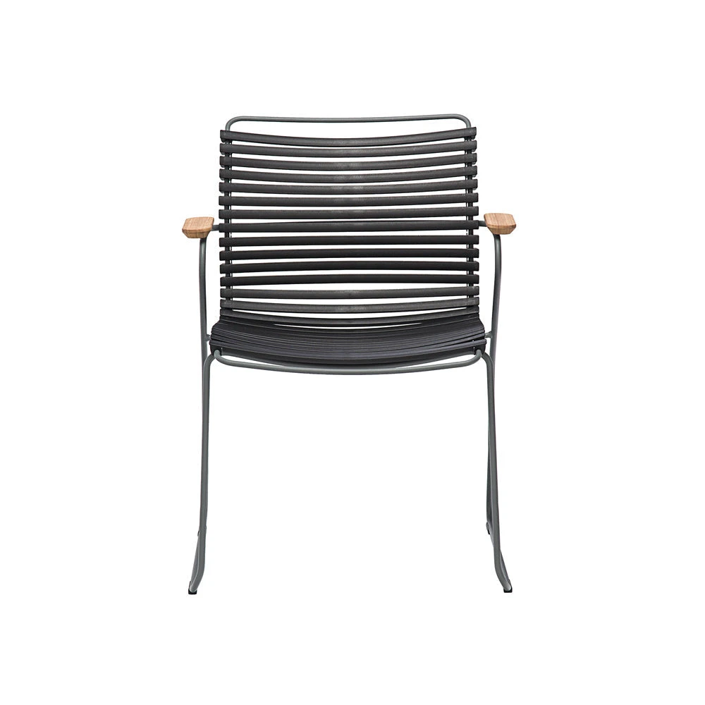 Click Outdoor Dining Chair W Armrest - Black - Image 3