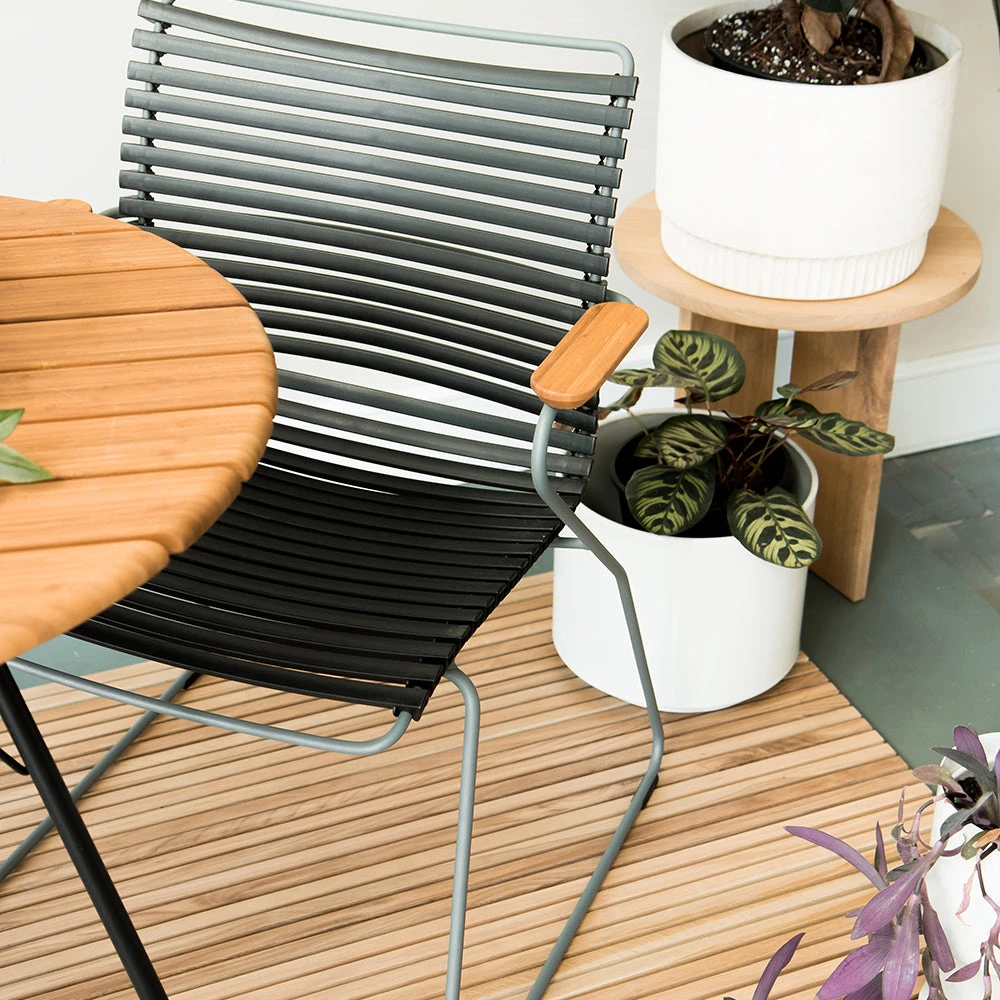 Click Outdoor Dining Chair W Armrest - Black - Image 6