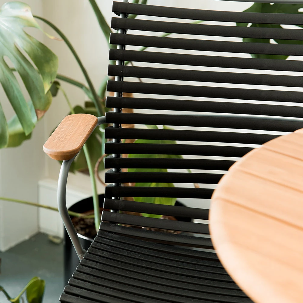 Click Outdoor Dining Chair W Armrest - Black - Image 7