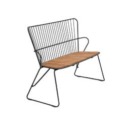 Paon Outdoor Bench - Bamboo/Black