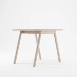 Curbus Square Dining Table 80cm - White Ash Dark