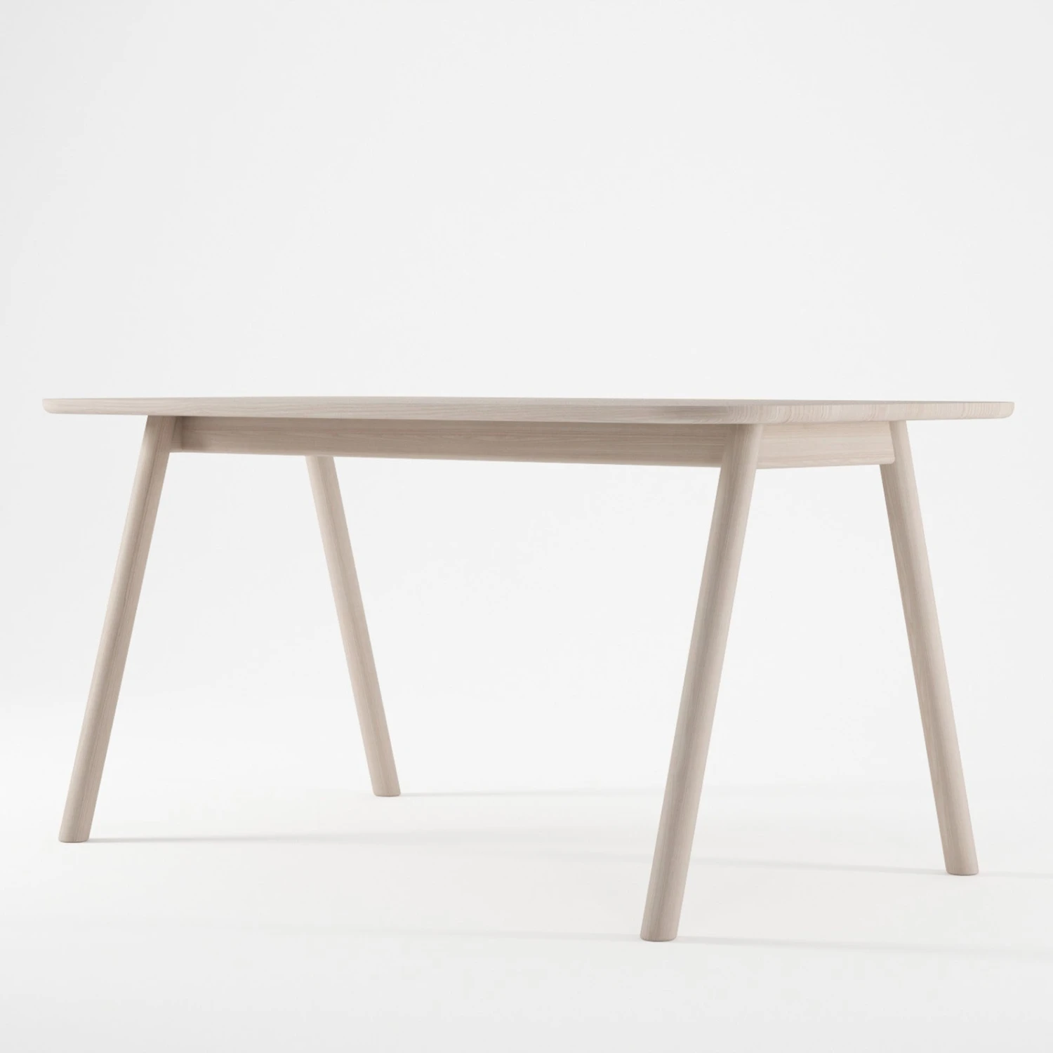 Curbus Round Corner Dining Table 160cm - White Ash