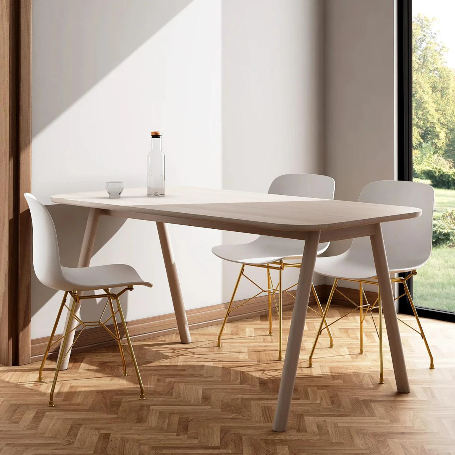 Curbus Round Corner Dining Table 160cm - White Ash - Image 6