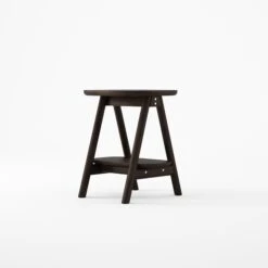 Curbus Rounded Side Table - White Ash Dark Stained