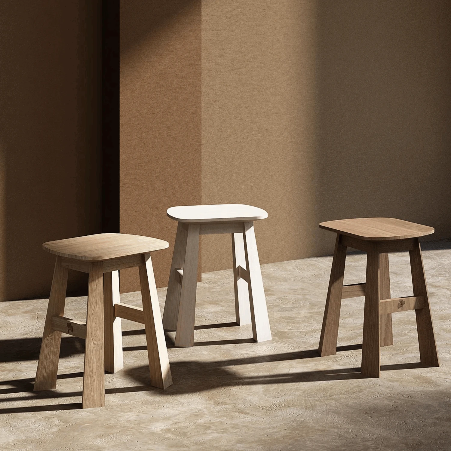 East Rectangle Stool - Oak - Image 2