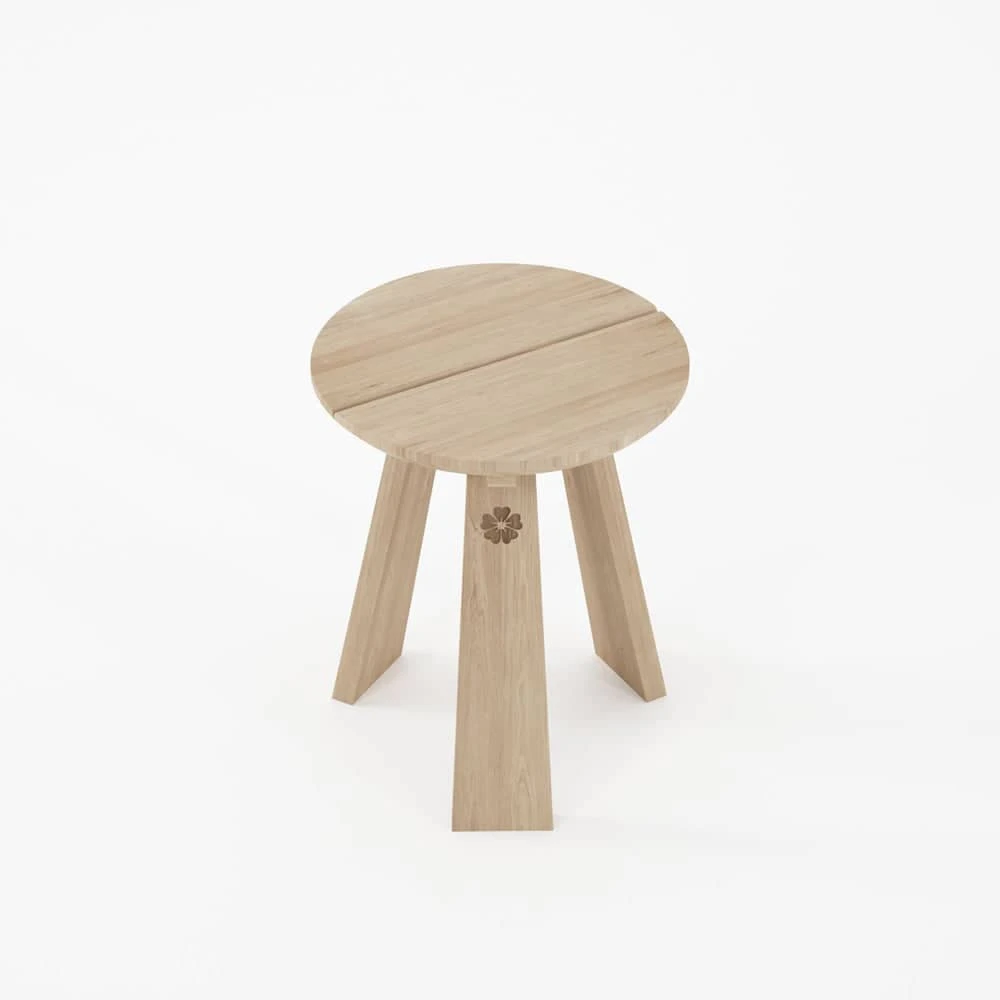 East Round Stool - Oak - Image 5
