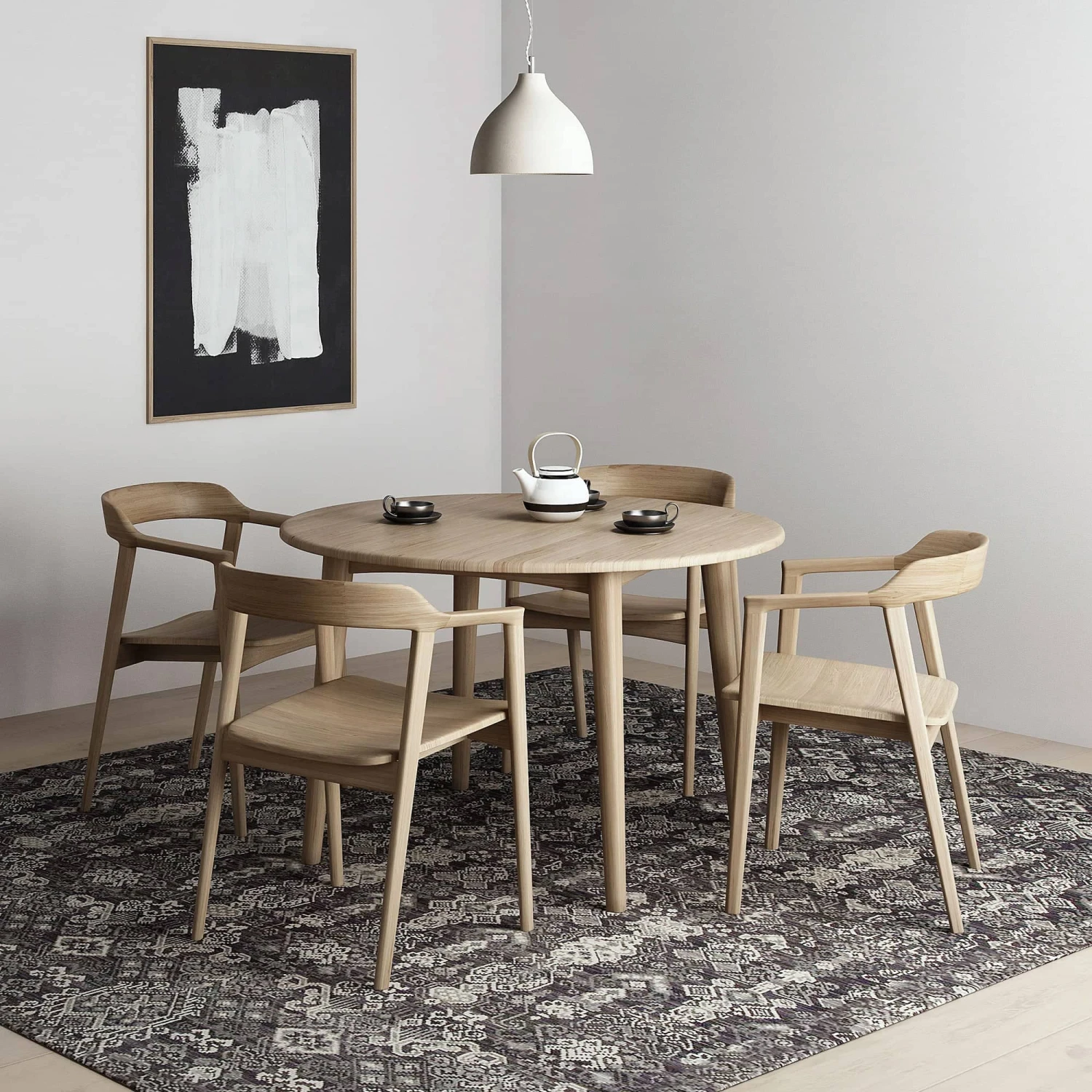 Grasshopper Round Dining Table 120cm - Oak - Image 2