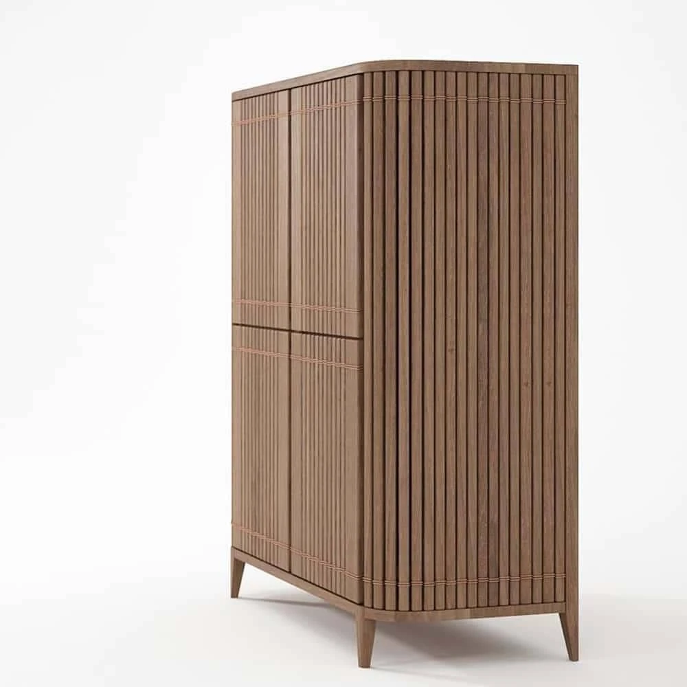 Koppar Cupboard W 4 Dr Teak - Image 6
