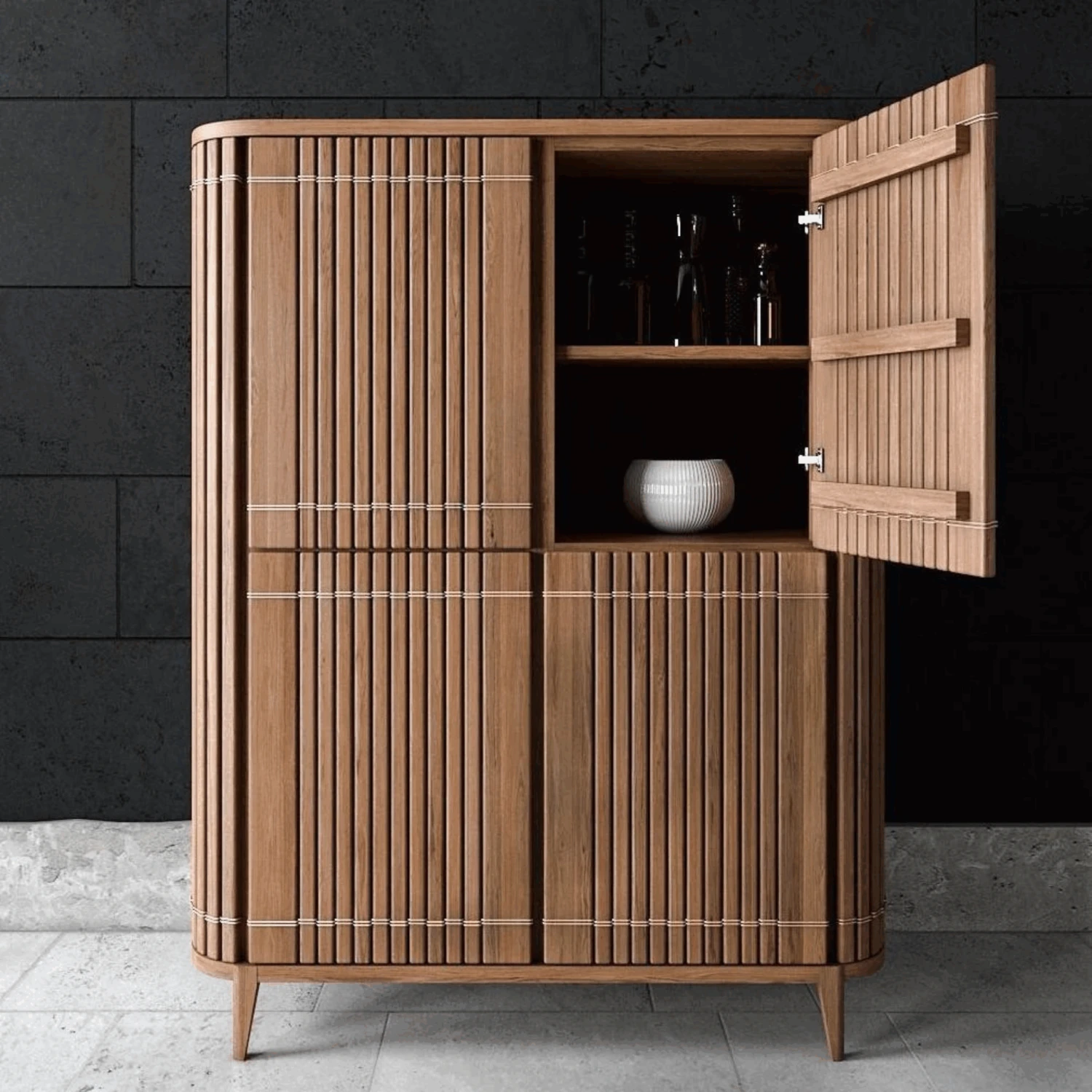 Koppar Cupboard W 4 Dr Teak - Image 2