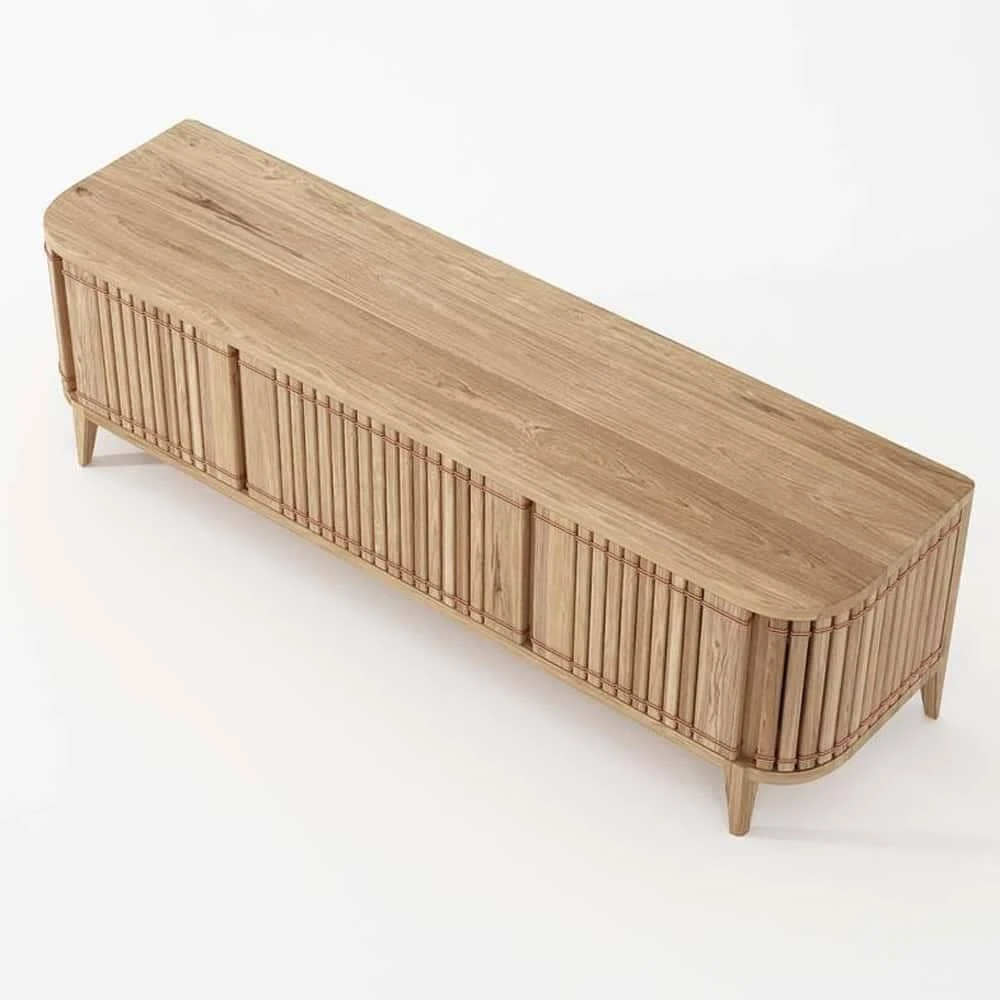 Koppar Media Cabinet W 3 Dr Patina Oak - Image 4