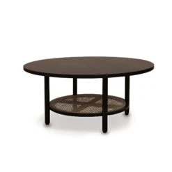 Radial Rattan Coffee Table - Black/Natural
