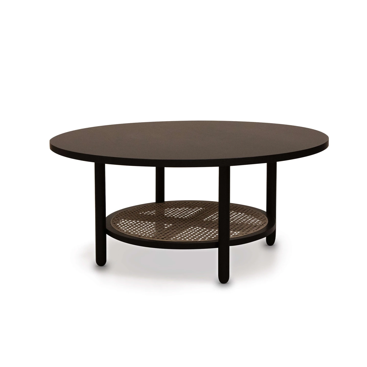 Radial Rattan Coffee Table - Black/Natural