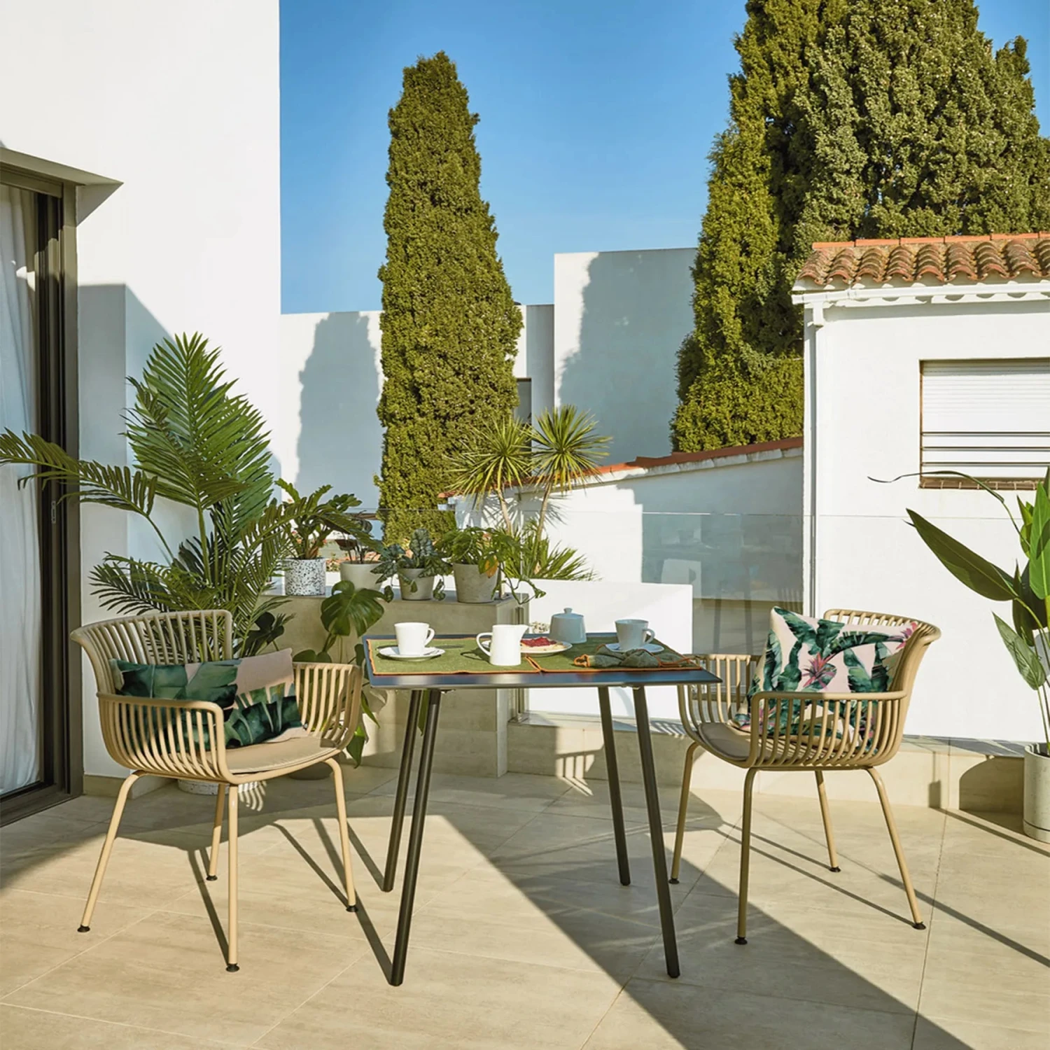 Surpika Outdoor Dining Chair - Beige - Image 2