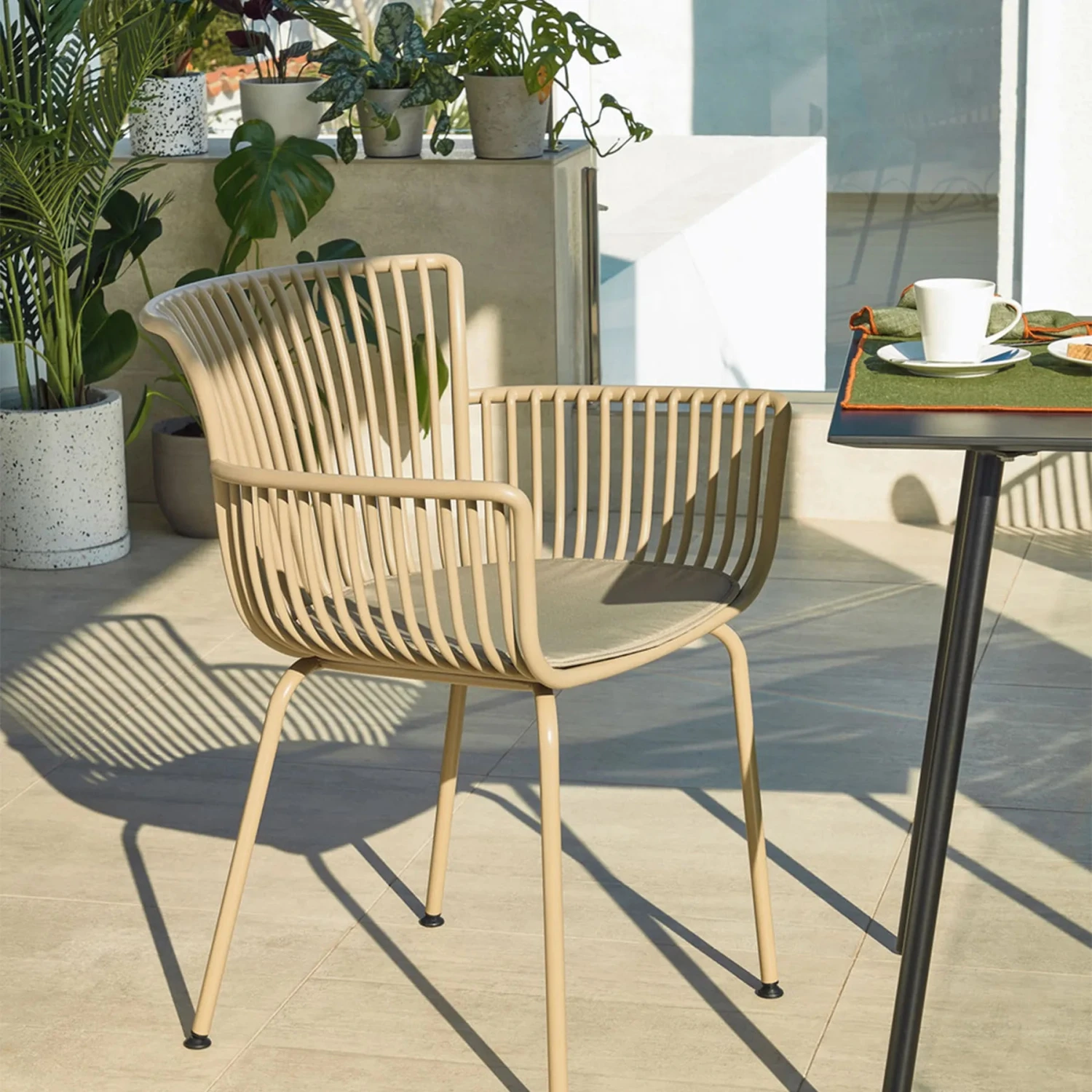 Surpika Outdoor Dining Chair - Beige - Image 3
